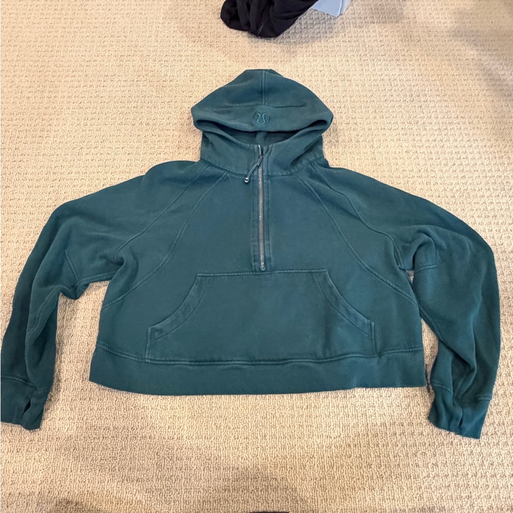 Lululemon Scuba Half Zip Hopdie - Teal/Emerald Green Blue